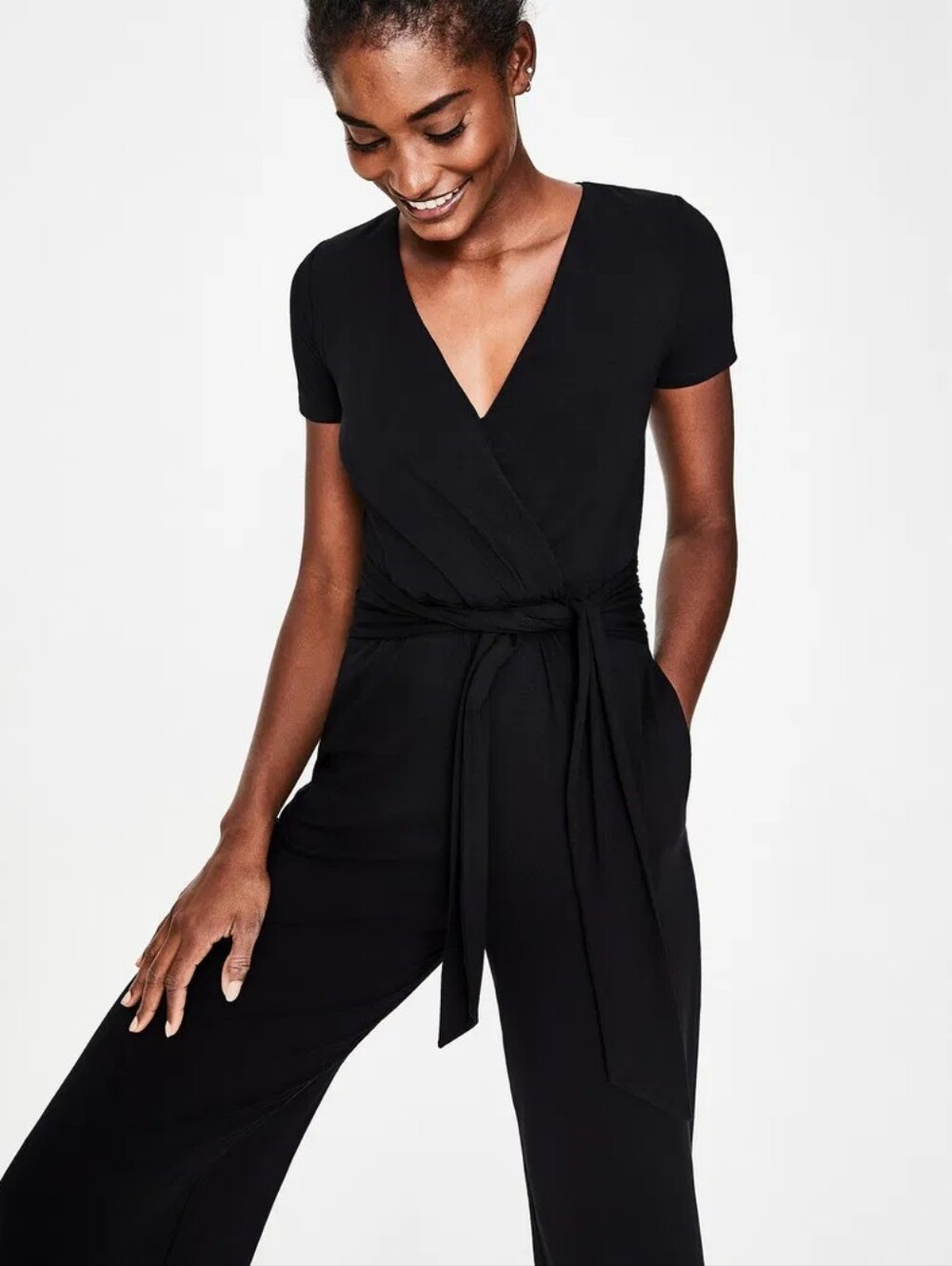 Boden Black Viscose Jumpsuit